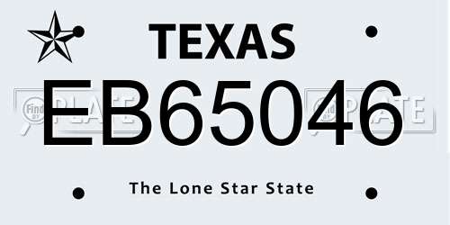 EB65046 Texas License Plate