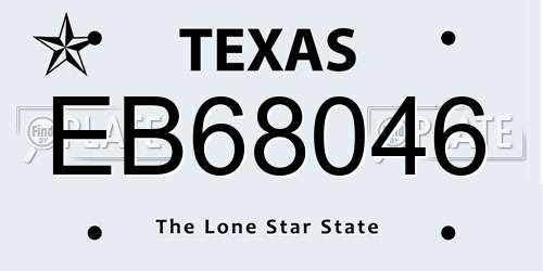 EB68046 Texas License Plate