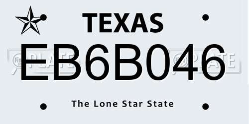 EB6B046 Texas License Plate