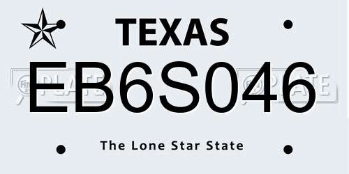 EB6S046 Texas License Plate