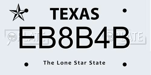 EB8B4B Texas License Plate