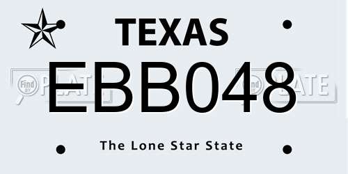 EBB048 Texas License Plate