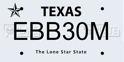 EBB30M Texas License Plate