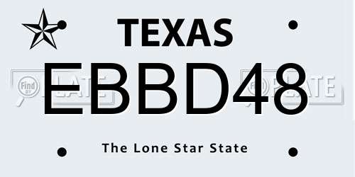 EBBD48 Texas License Plate