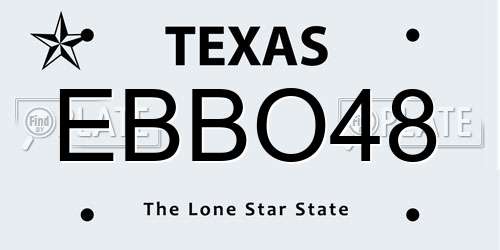 EBBO48 Texas License Plate