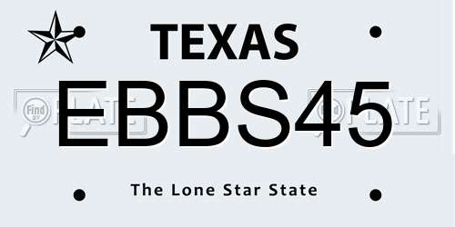 EBBS45 Texas License Plate
