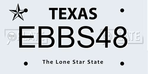 EBBS48 Texas License Plate
