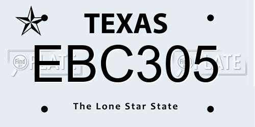 EBC305 Texas License Plate