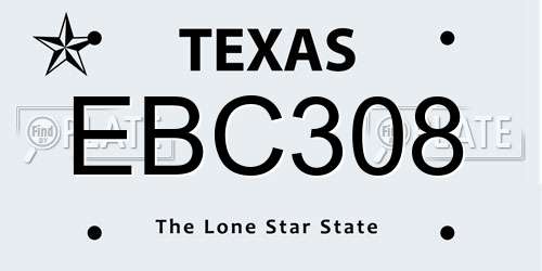 EBC308 Texas License Plate