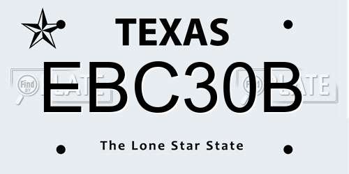EBC30B Texas License Plate