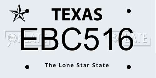 EBC516 Texas License Plate