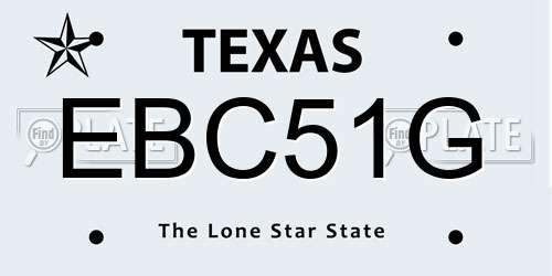 EBC51G Texas License Plate