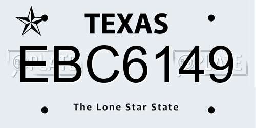 EBC6149 Texas License Plate