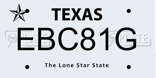 EBC81G Texas License Plate
