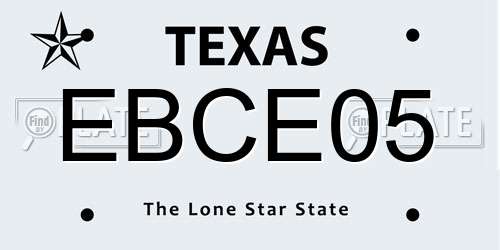 EBCE05 Texas License Plate