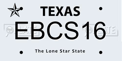 EBCS16 Texas License Plate