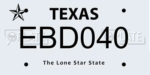 EBD040 Texas License Plate