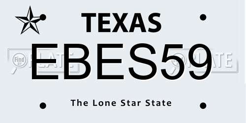 EBES59 Texas License Plate