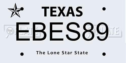 EBES89 Texas License Plate