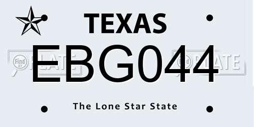EBG044 Texas License Plate