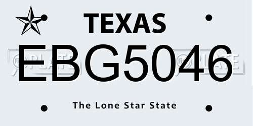 EBG5046 Texas License Plate