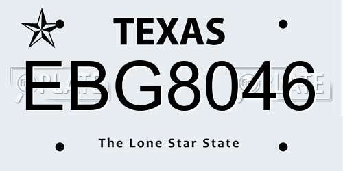 EBG8046 Texas License Plate