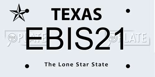 EBIS21 Texas License Plate