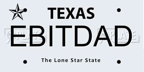 EBITDAD Texas License Plate