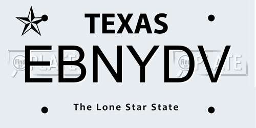 EBNYDV Texas License Plate