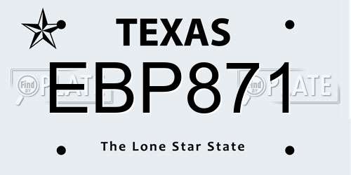 EBP871 Texas License Plate