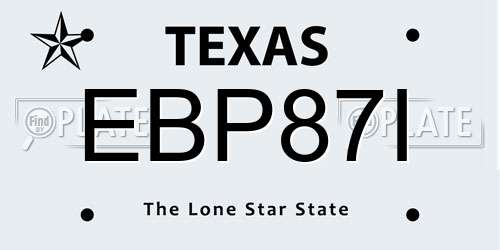 EBP87I Texas License Plate