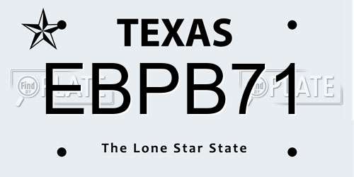 EBPB71 Texas License Plate