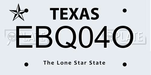 EBQ04O Texas License Plate