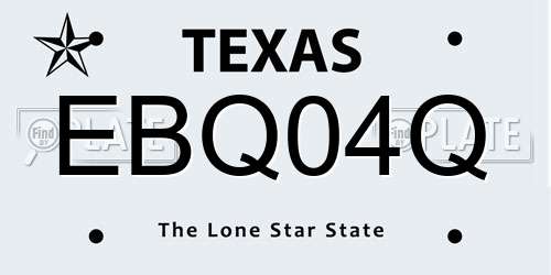 EBQ04Q Texas License Plate