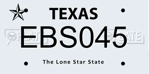 EBS045 Texas License Plate