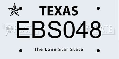 EBS048 Texas License Plate
