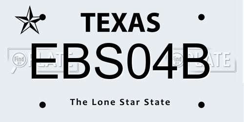 EBS04B Texas License Plate