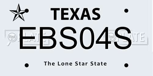 EBS04S Texas License Plate