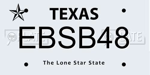 EBSB48 Texas License Plate