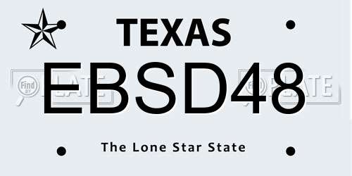 EBSD48 Texas License Plate