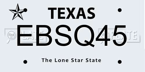 EBSQ45 Texas License Plate