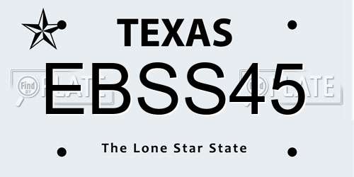 EBSS45 Texas License Plate