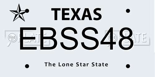 EBSS48 Texas License Plate