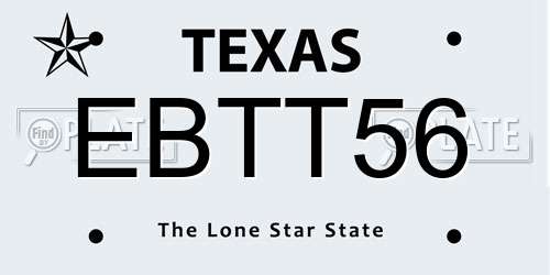 EBTT56 Texas License Plate