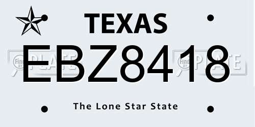 EBZ8418 Texas License Plate