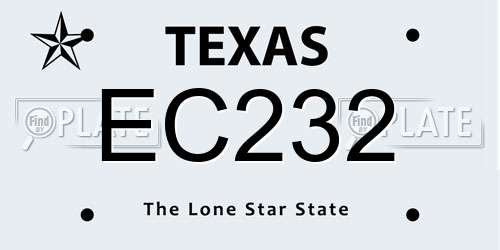 EC232 Texas License Plate