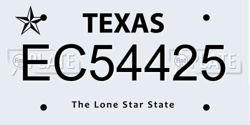 EC54425 Texas License Plate