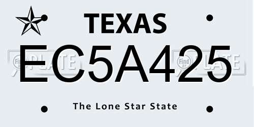 EC5A425 Texas License Plate