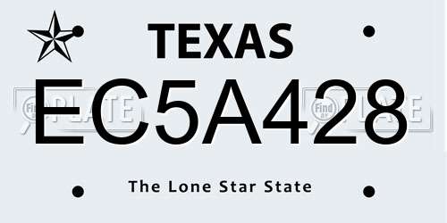 EC5A428 Texas License Plate