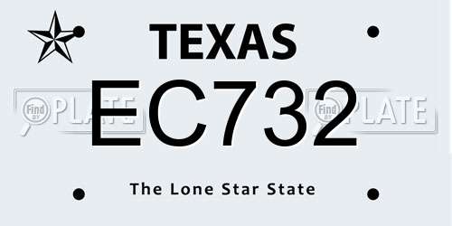 EC732 Texas License Plate